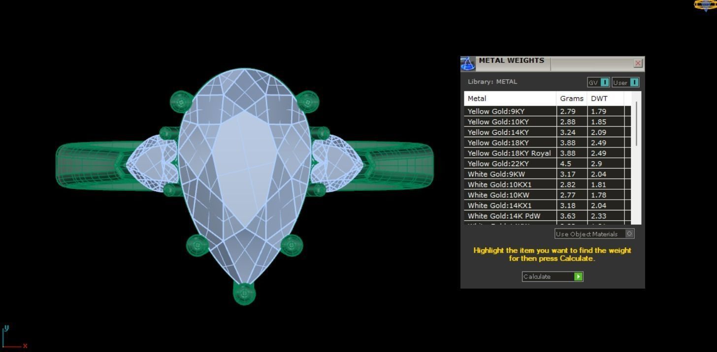 Engagement Ring 3D Model Pear and Heart STL Jewelry Design 3D print model_5