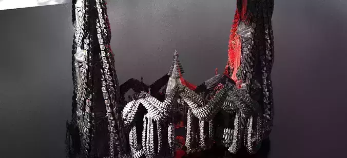Horror Dark Spine Arch Cathedral Kitbash 4 3D model