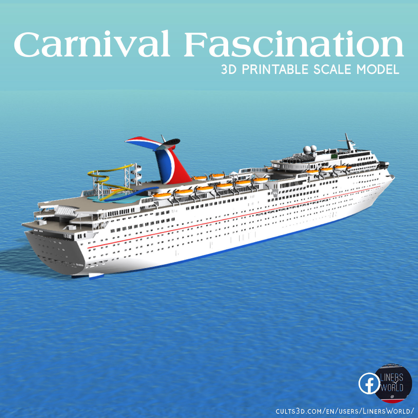 CARNIVAL FASCINATION cruise ship 3d printable model 3D model 3D ...