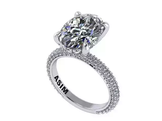 Oval Cut Diamond Engagement Ring 3D print model