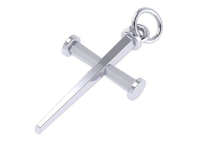 Silver Cross Pendant 3D print model_1