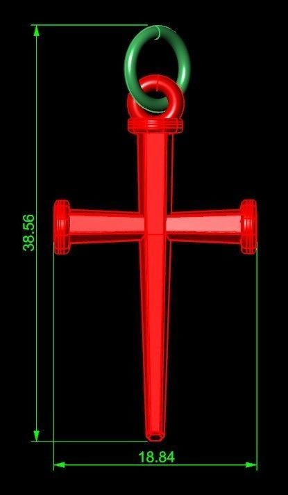 Silver Cross Pendant 3D print model_3