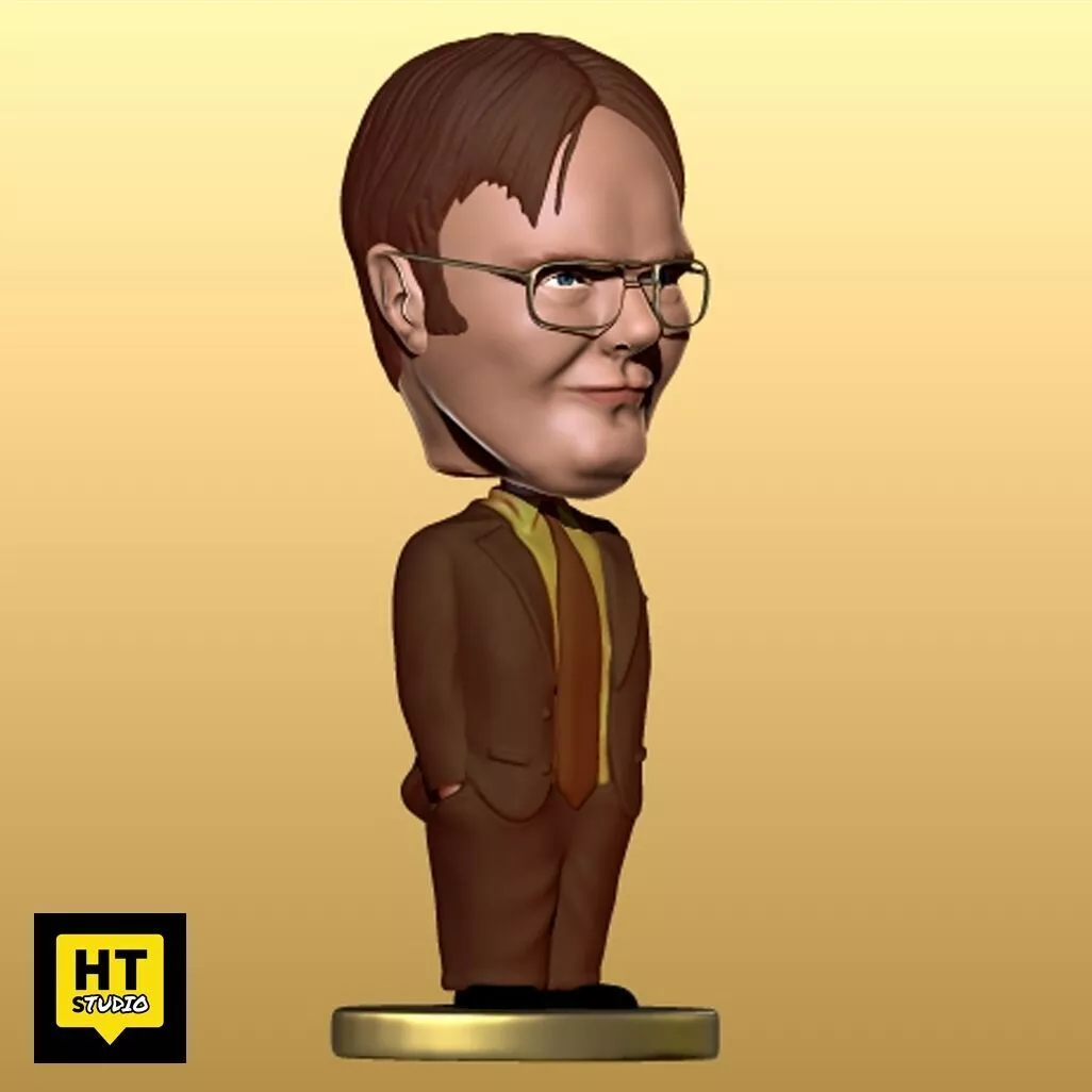 Dwight the office Big Head 3D print model