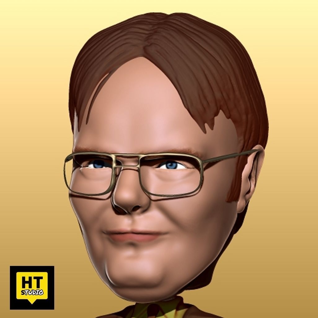 Dwight the office Big Head 3D model 3D printable | CGTrader