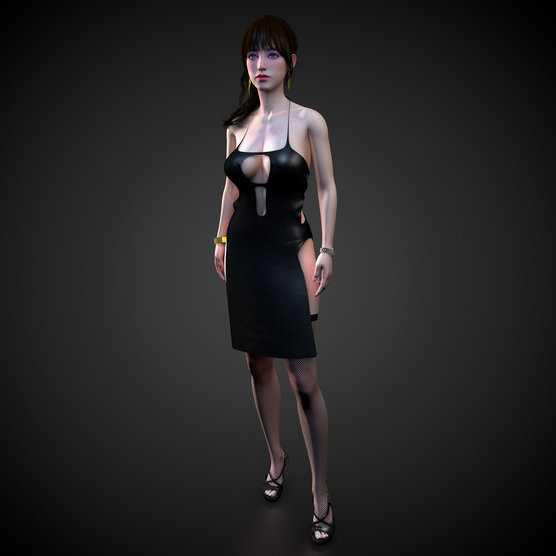 Classy Female Girl Character Tanya 3D model_3