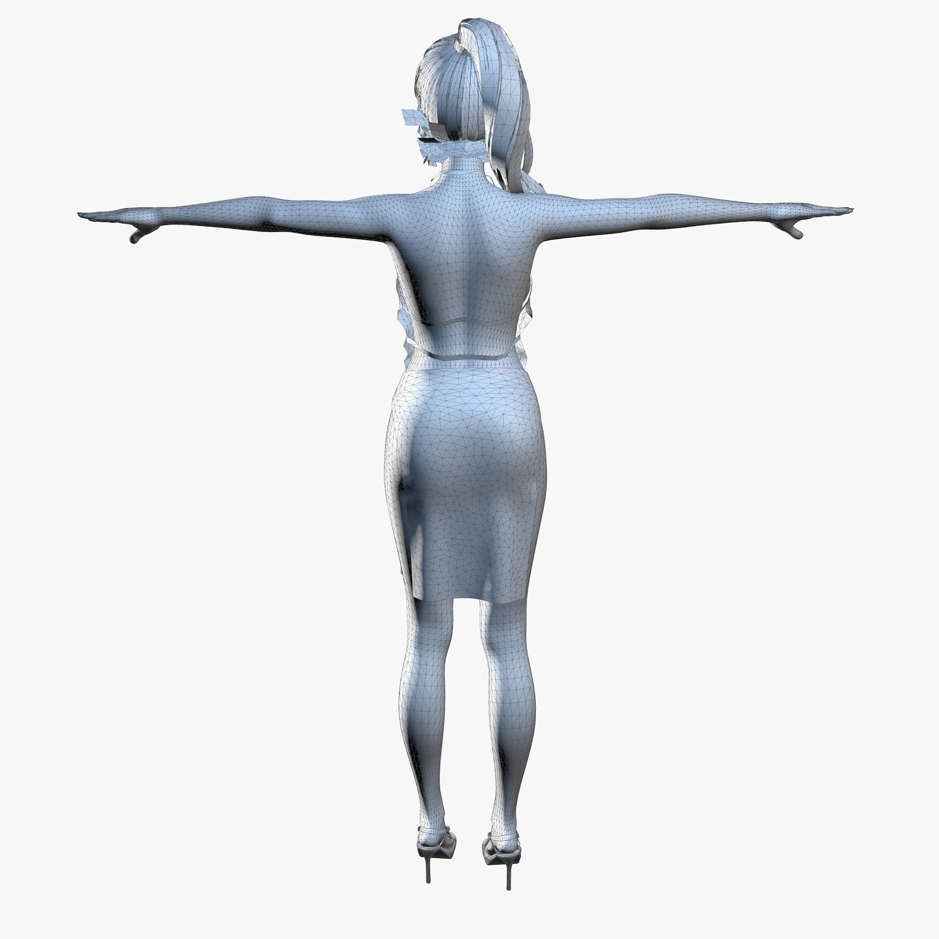 Classy Female Girl Character Tanya 3D model_18