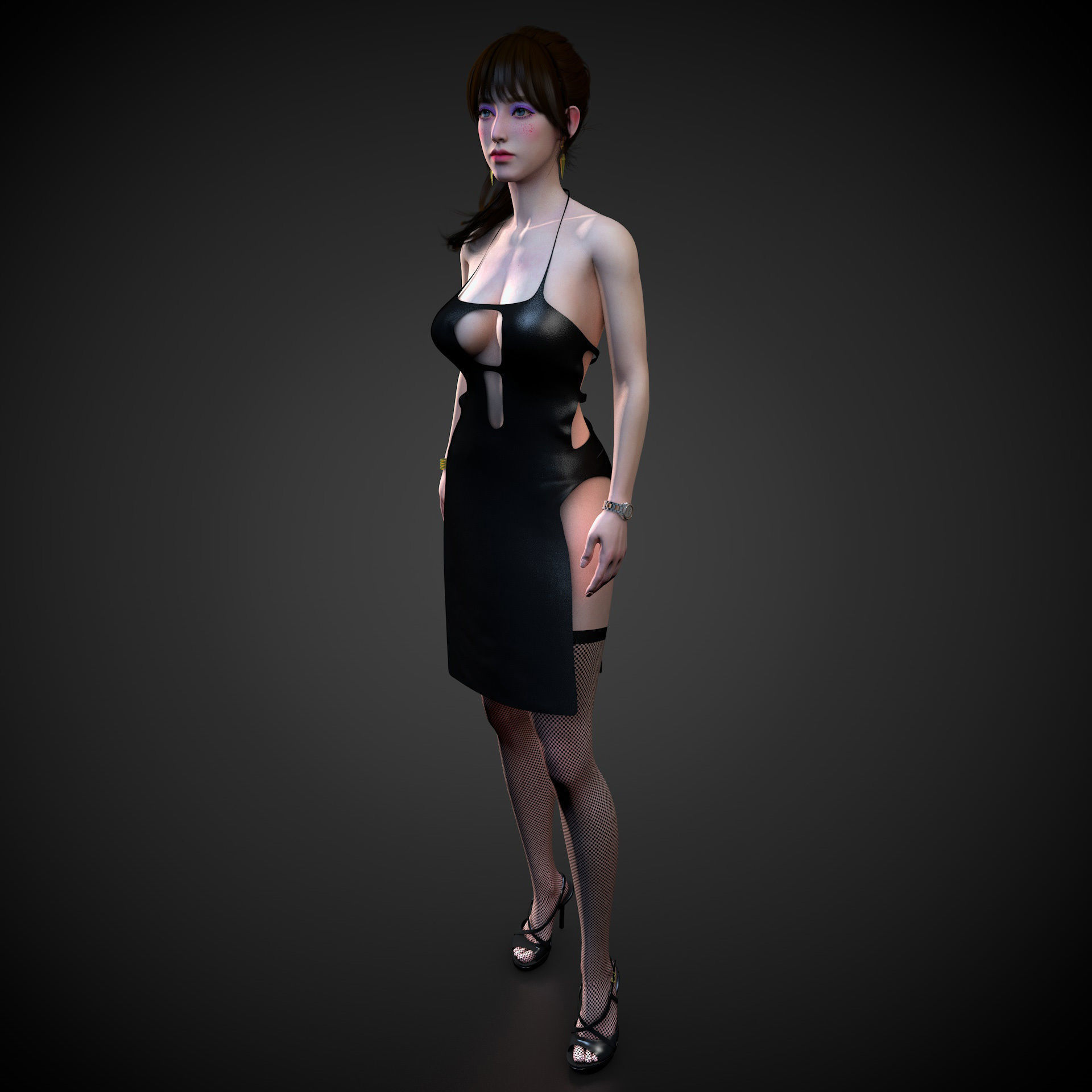 Classy Female Girl Character Tanya 3D model_2
