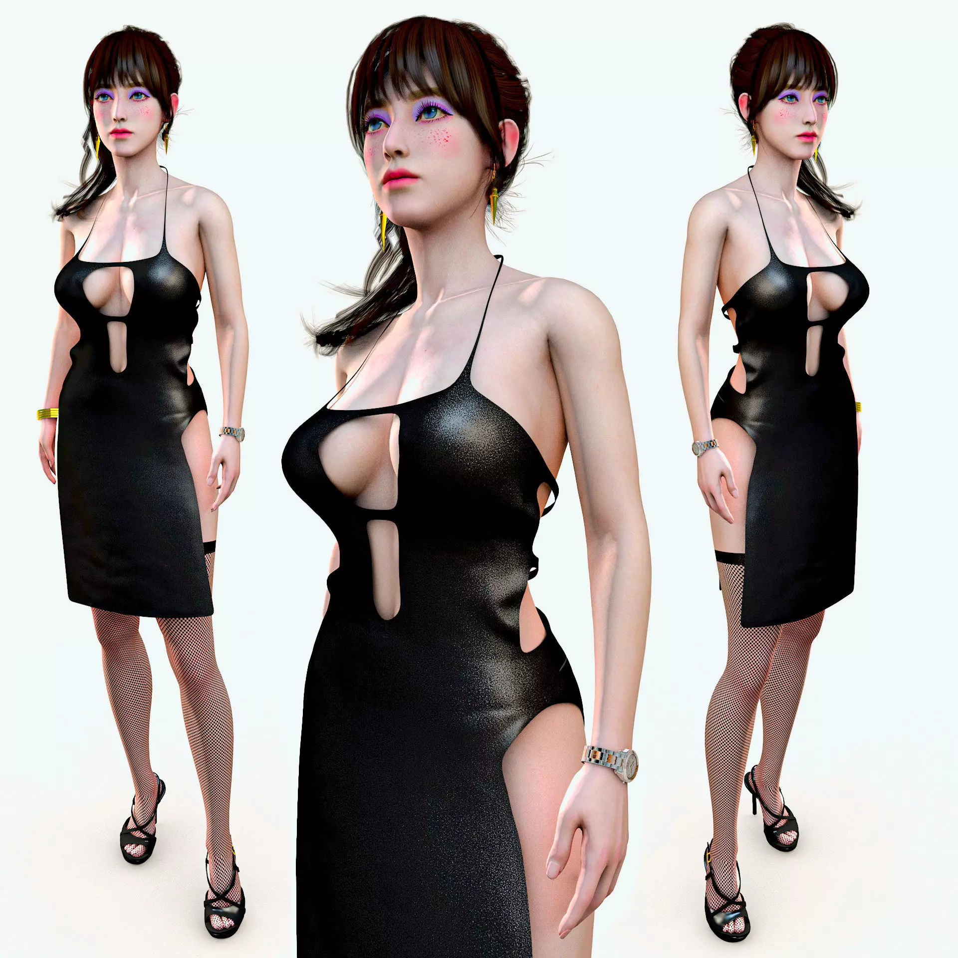 Classy Female Girl Character Tanya 3D model_0