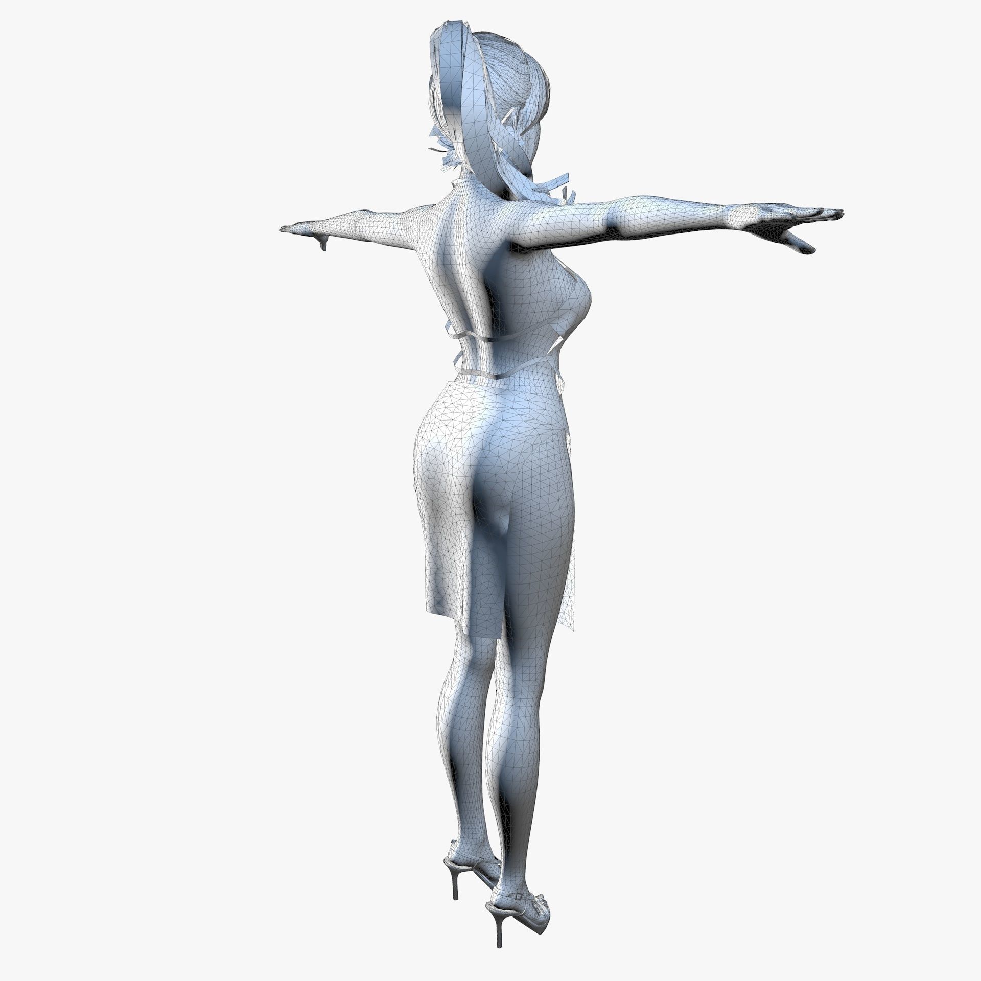 Classy Female Girl Character Tanya 3D model_17