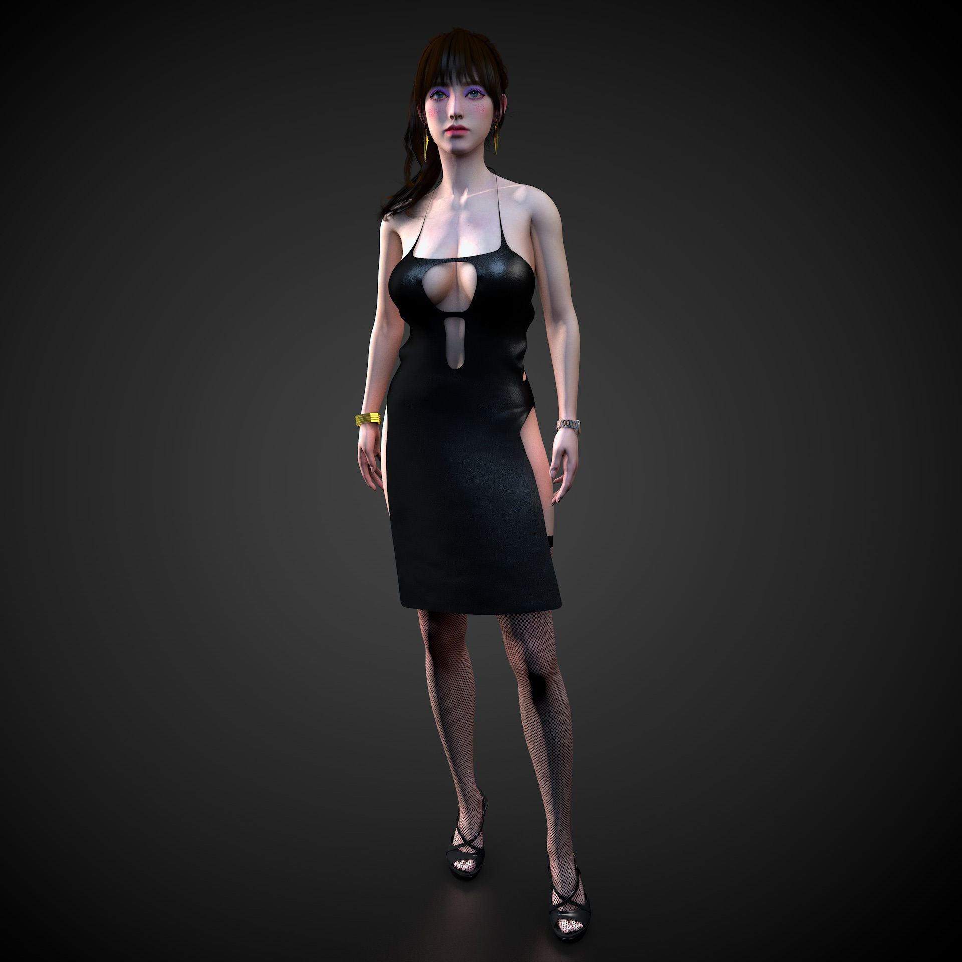Classy Female Girl Character Tanya 3D model_1