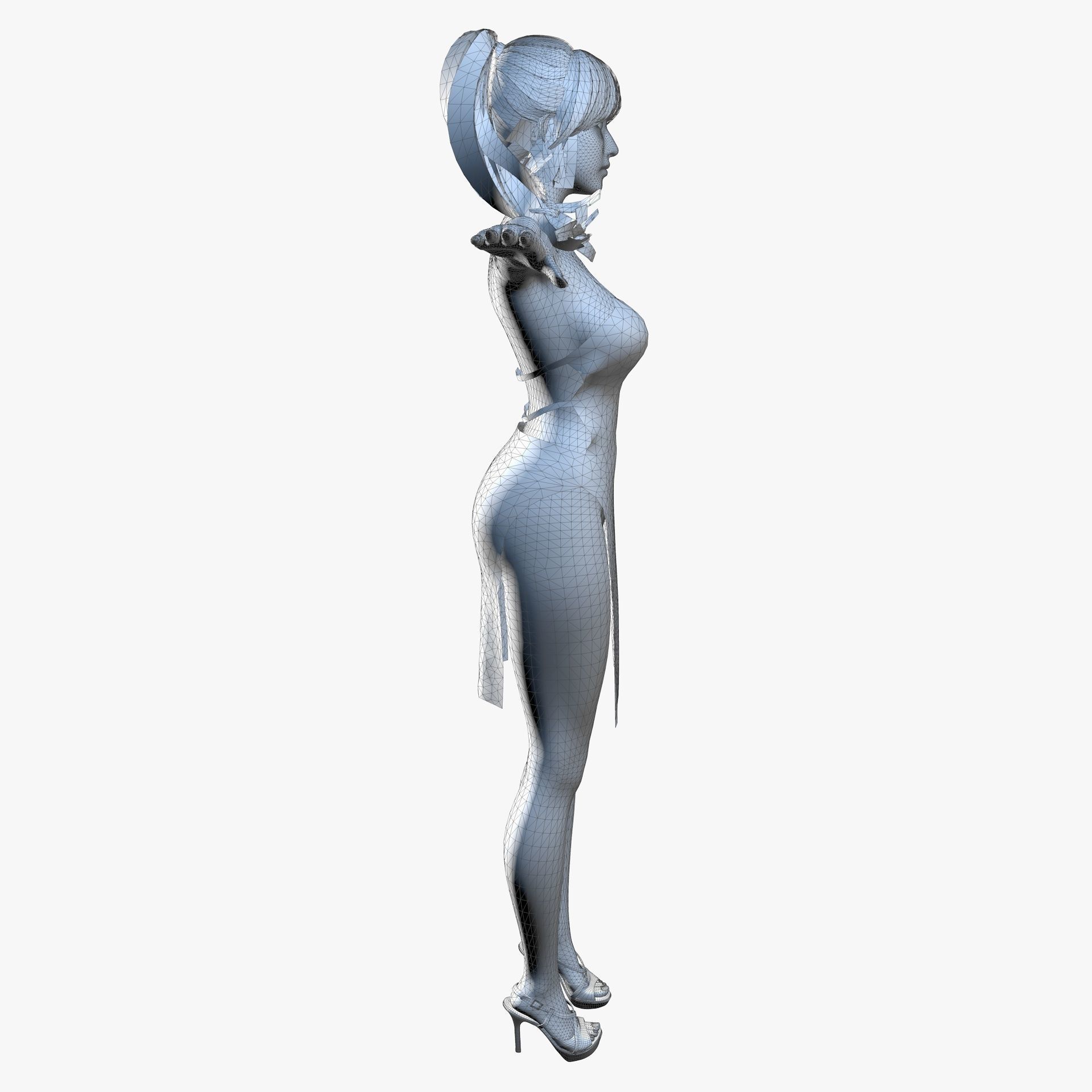 Classy Female Girl Character Tanya 3D model_16