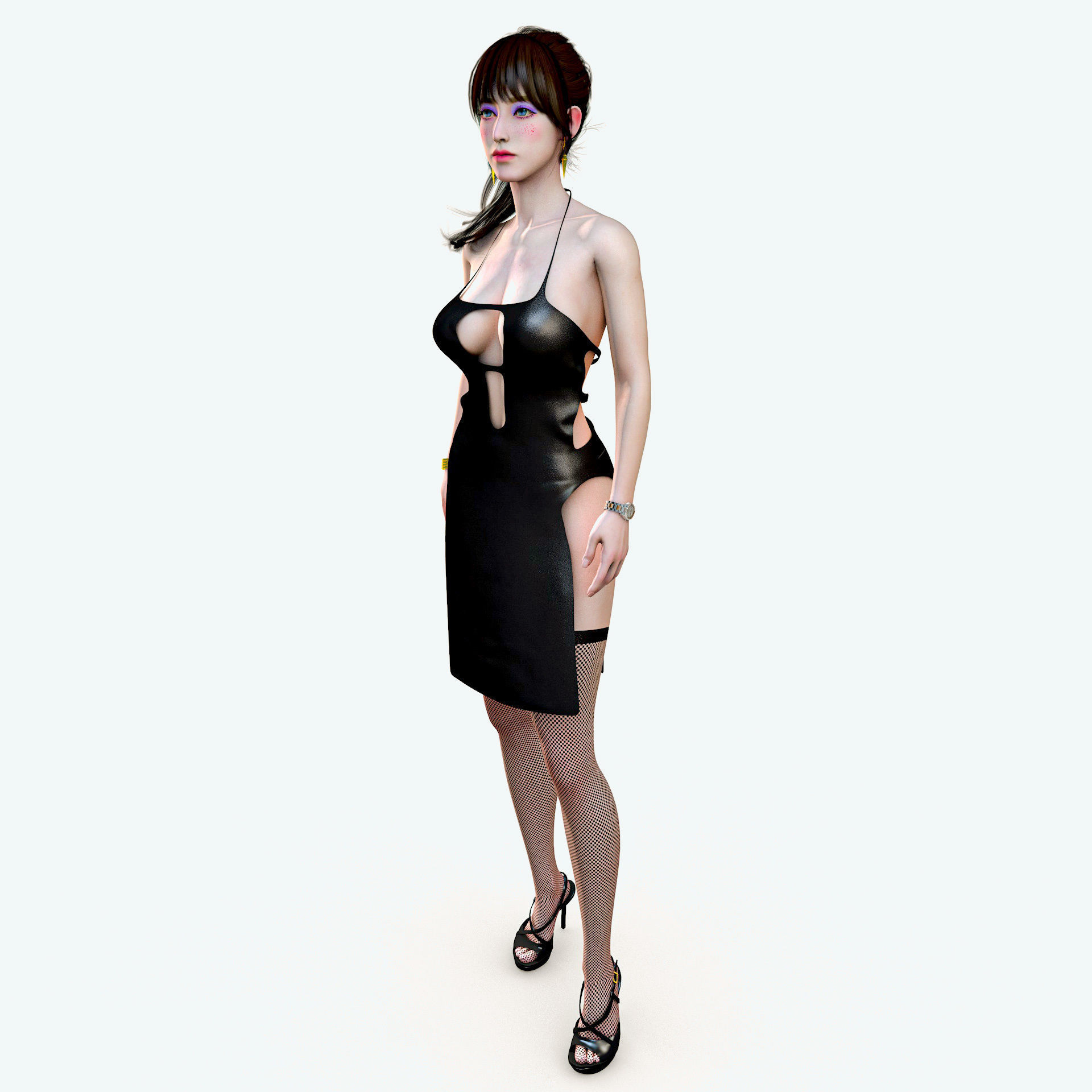 Classy Female Girl Character Tanya 3D model_5