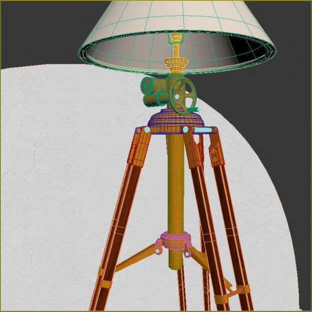 Tripod floor lamp 3D model_3