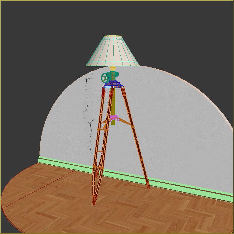 Tripod floor lamp 3D model_4