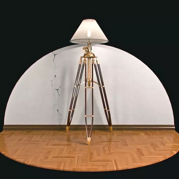 Tripod floor lamp 3D model_0