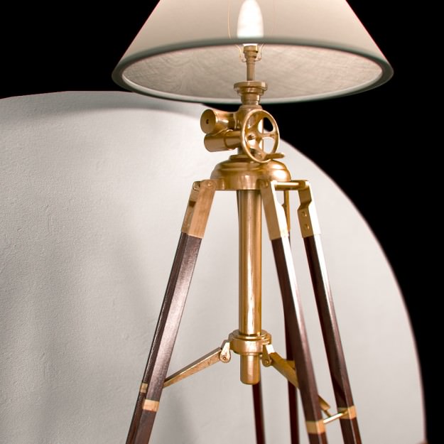 Tripod floor lamp 3D model_2