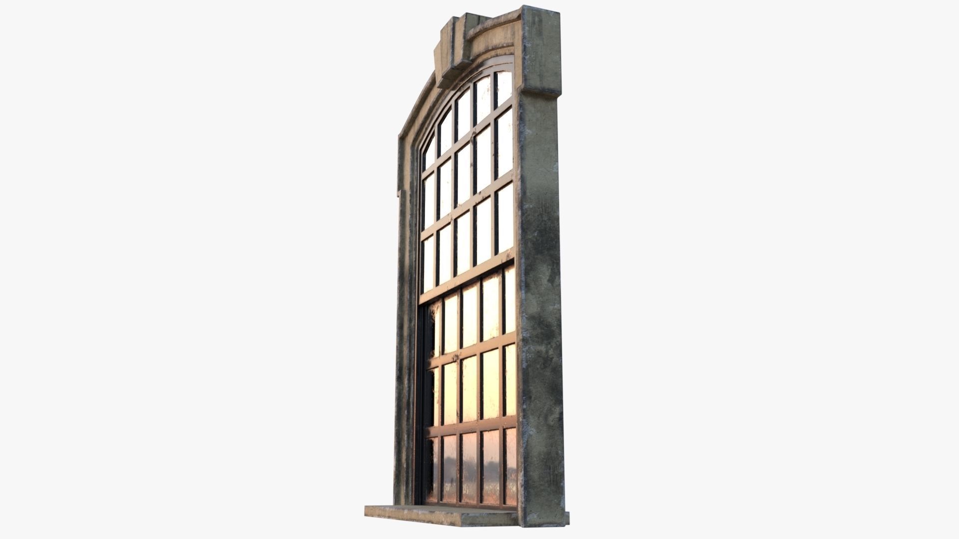 Cement Window 0005 Low-poly 3D model_7