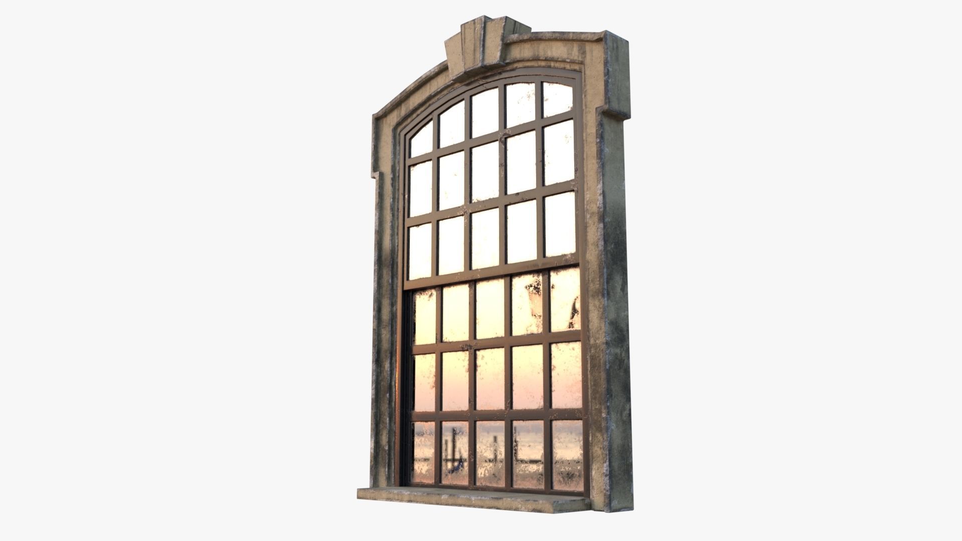 Cement Window 0005 Low-poly 3D model_5