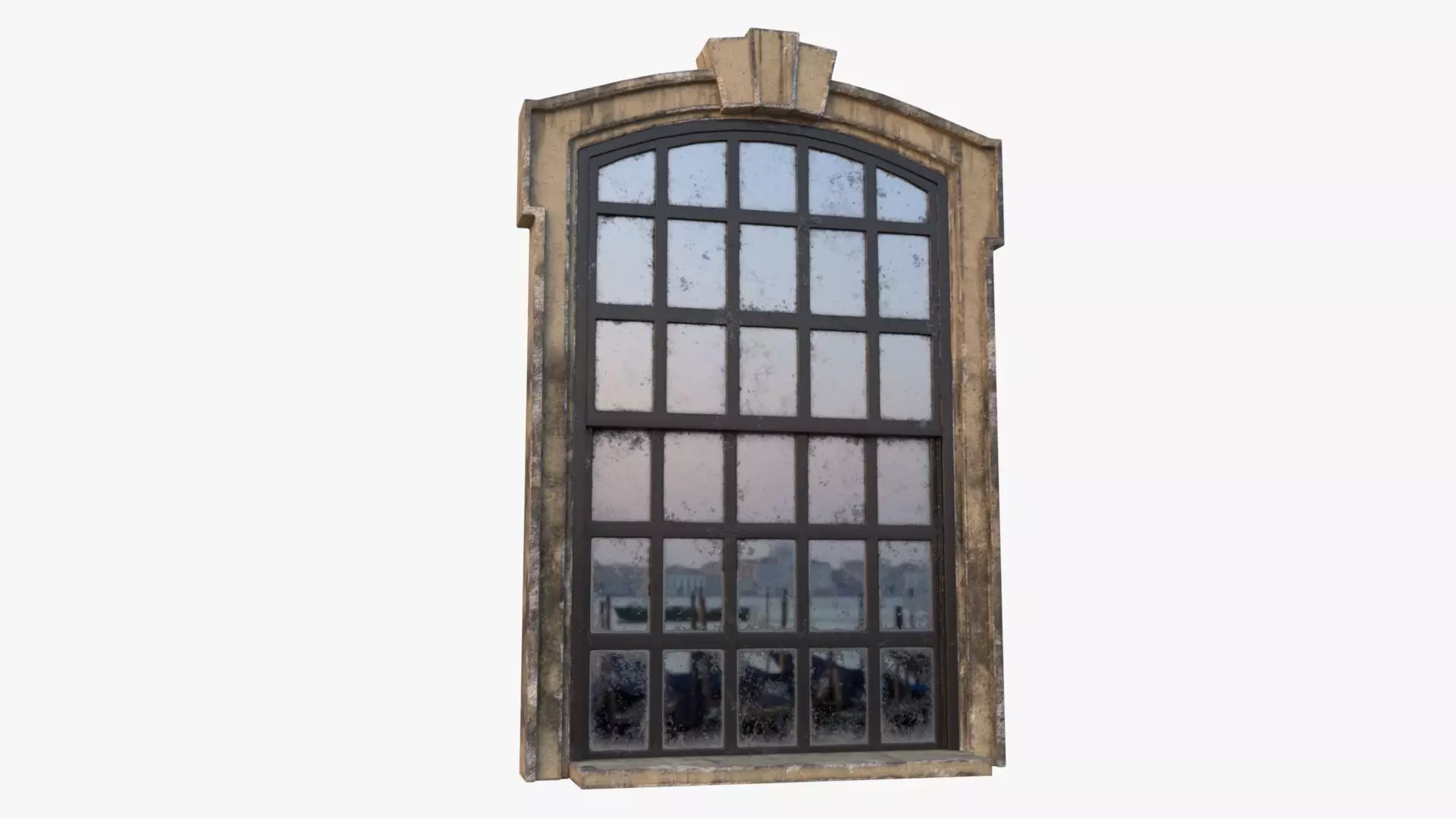 Cement Window 0005 Low-poly 3D model_0