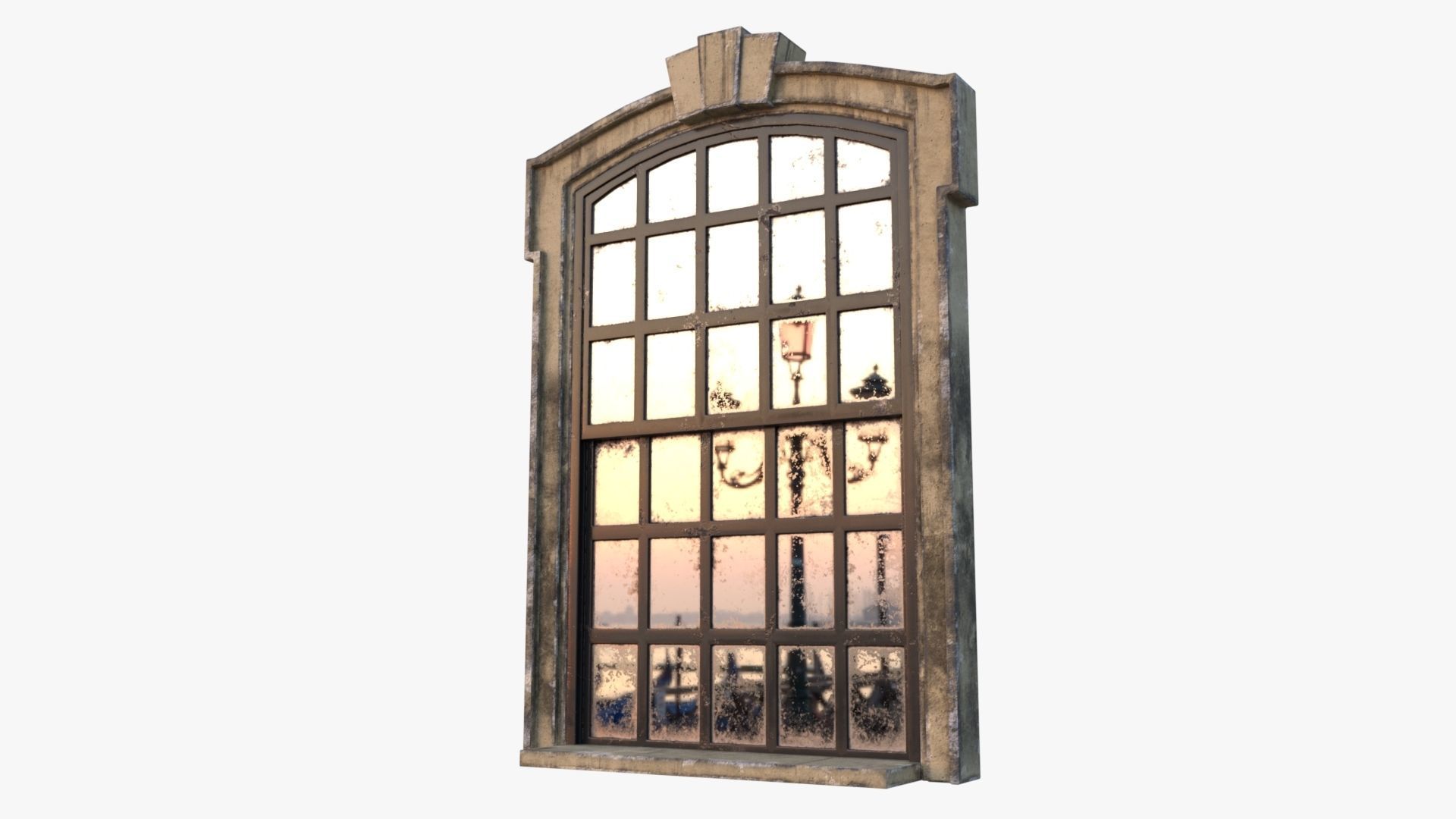 Cement Window 0005 Low-poly 3D model_17