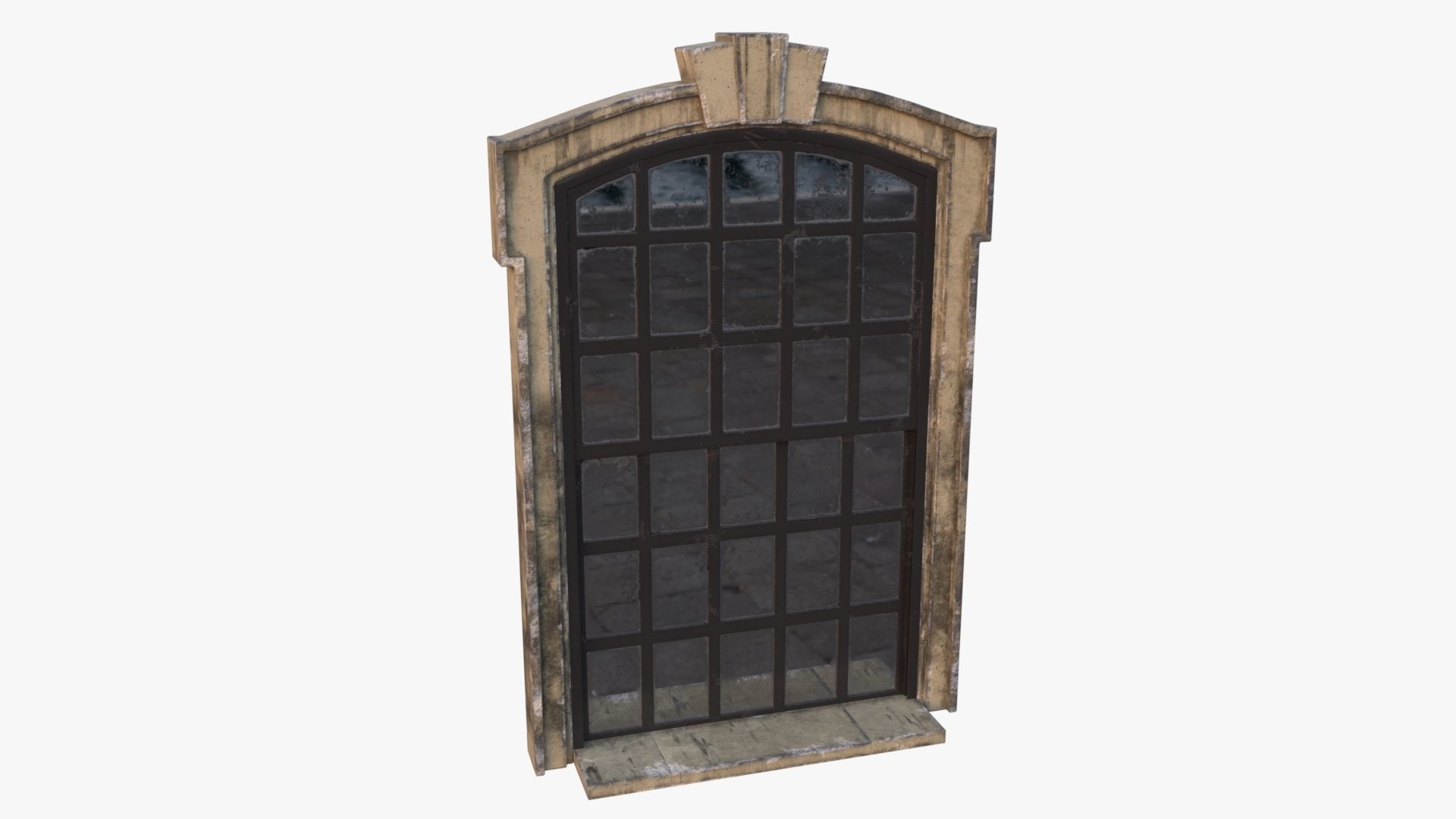Cement Window 0005 Low-poly 3D model_3