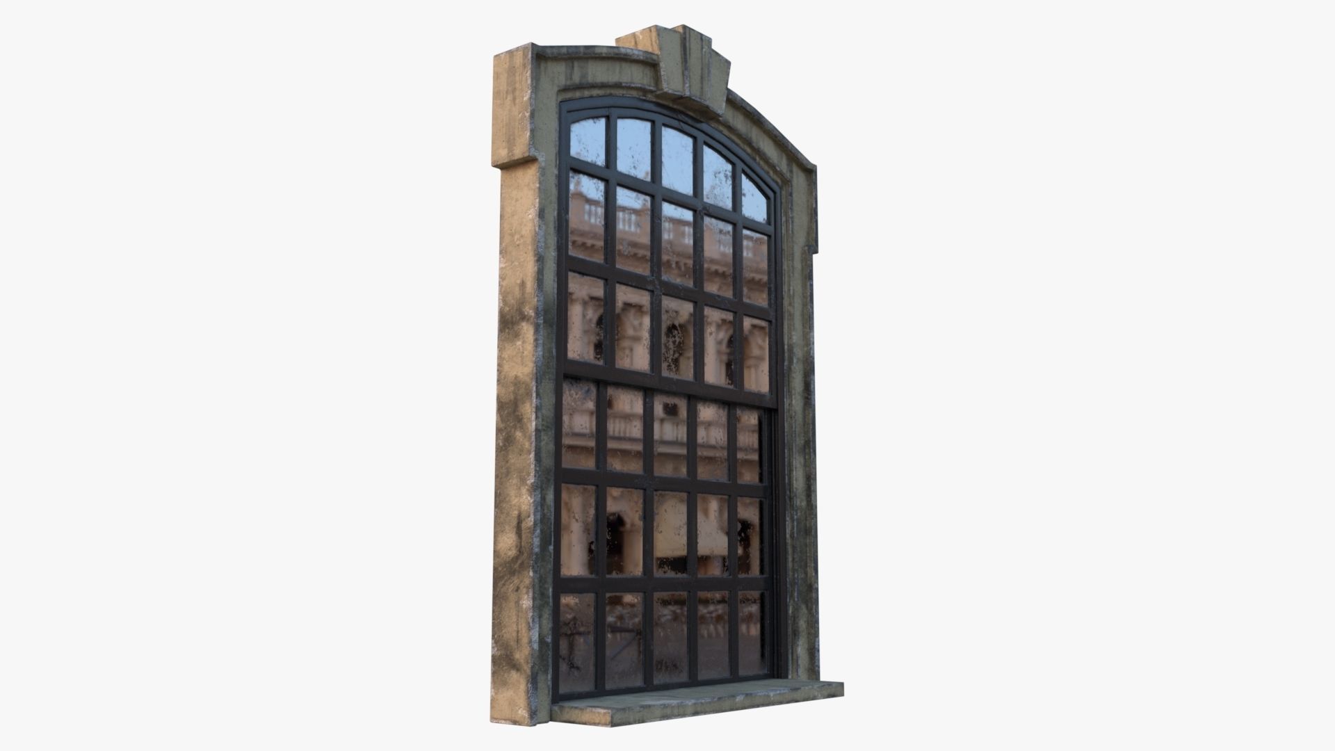 Cement Window 0005 Low-poly 3D model_11