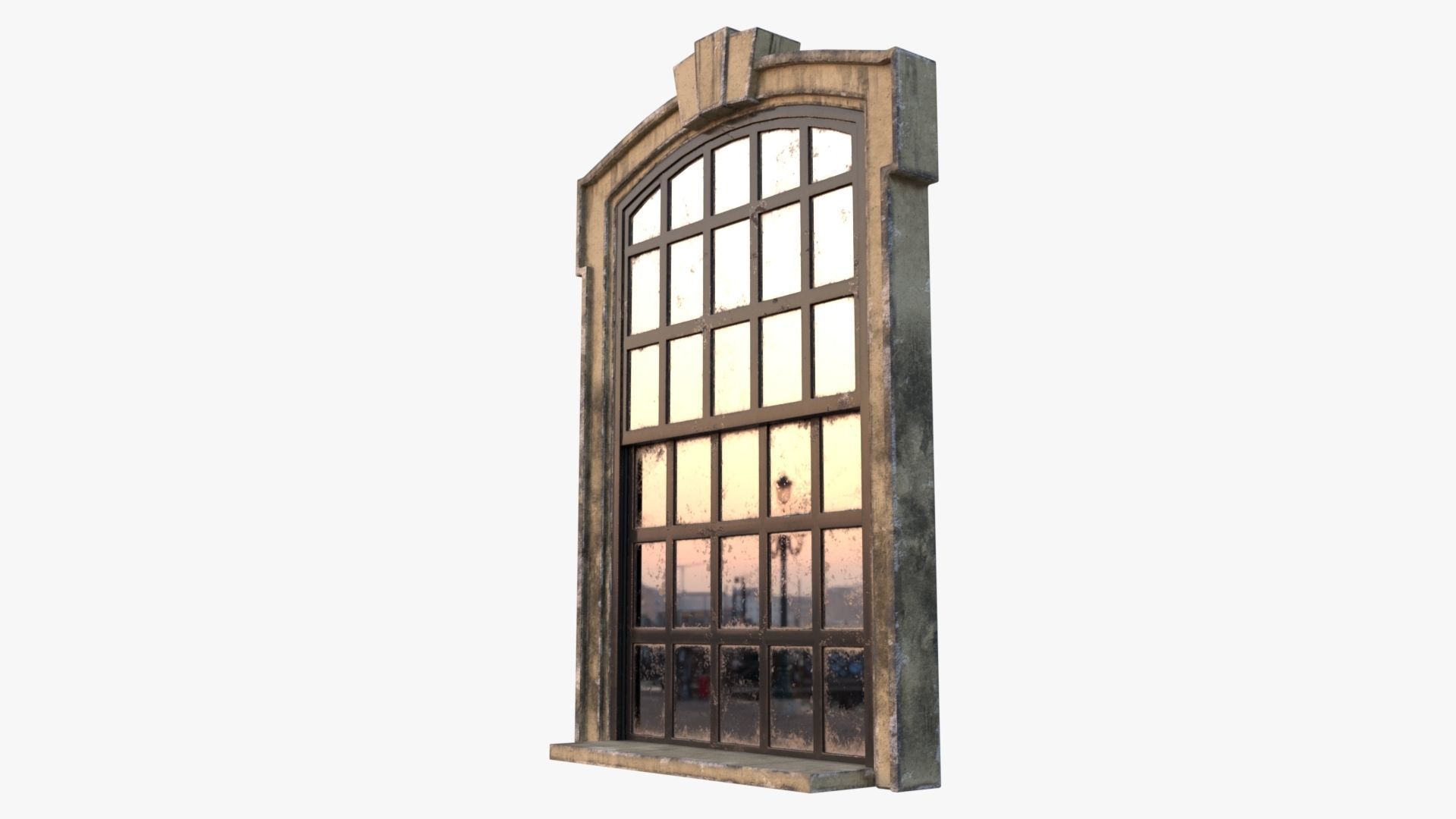Cement Window 0005 Low-poly 3D model_16