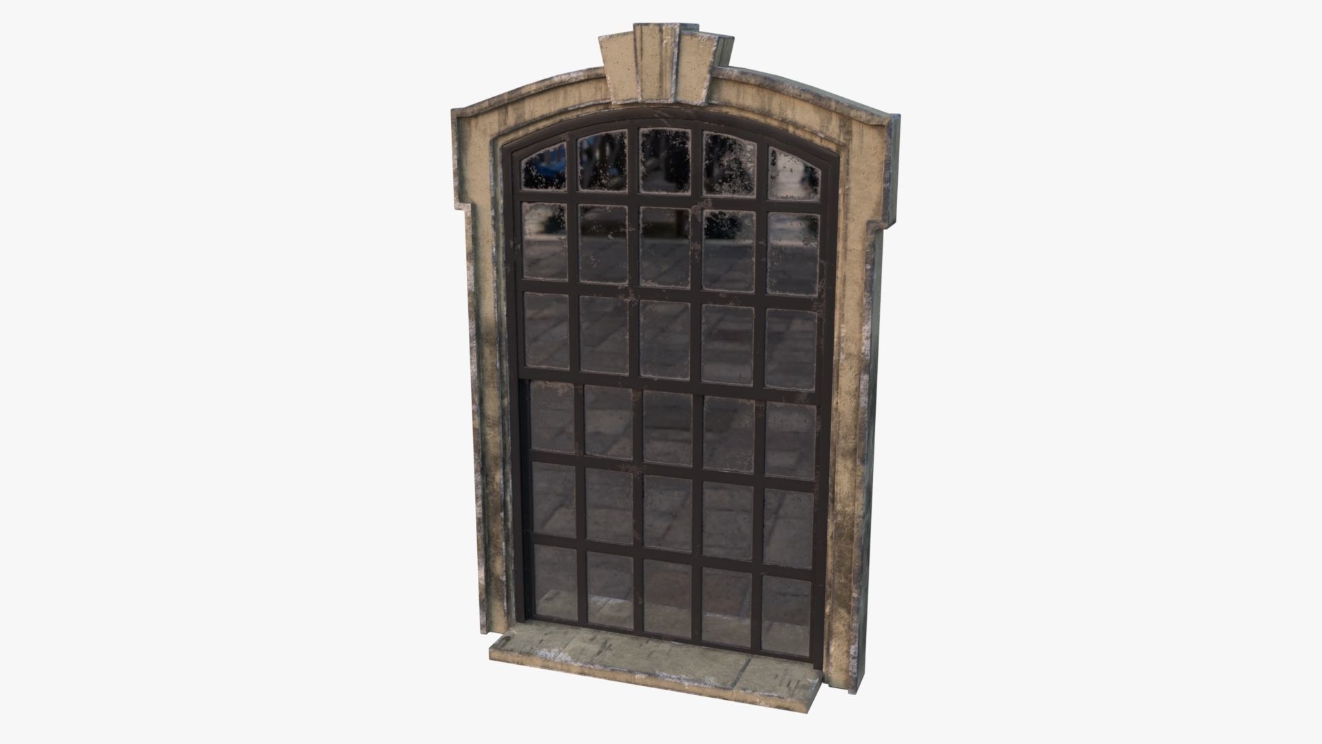 Cement Window 0005 Low-poly 3D model_4