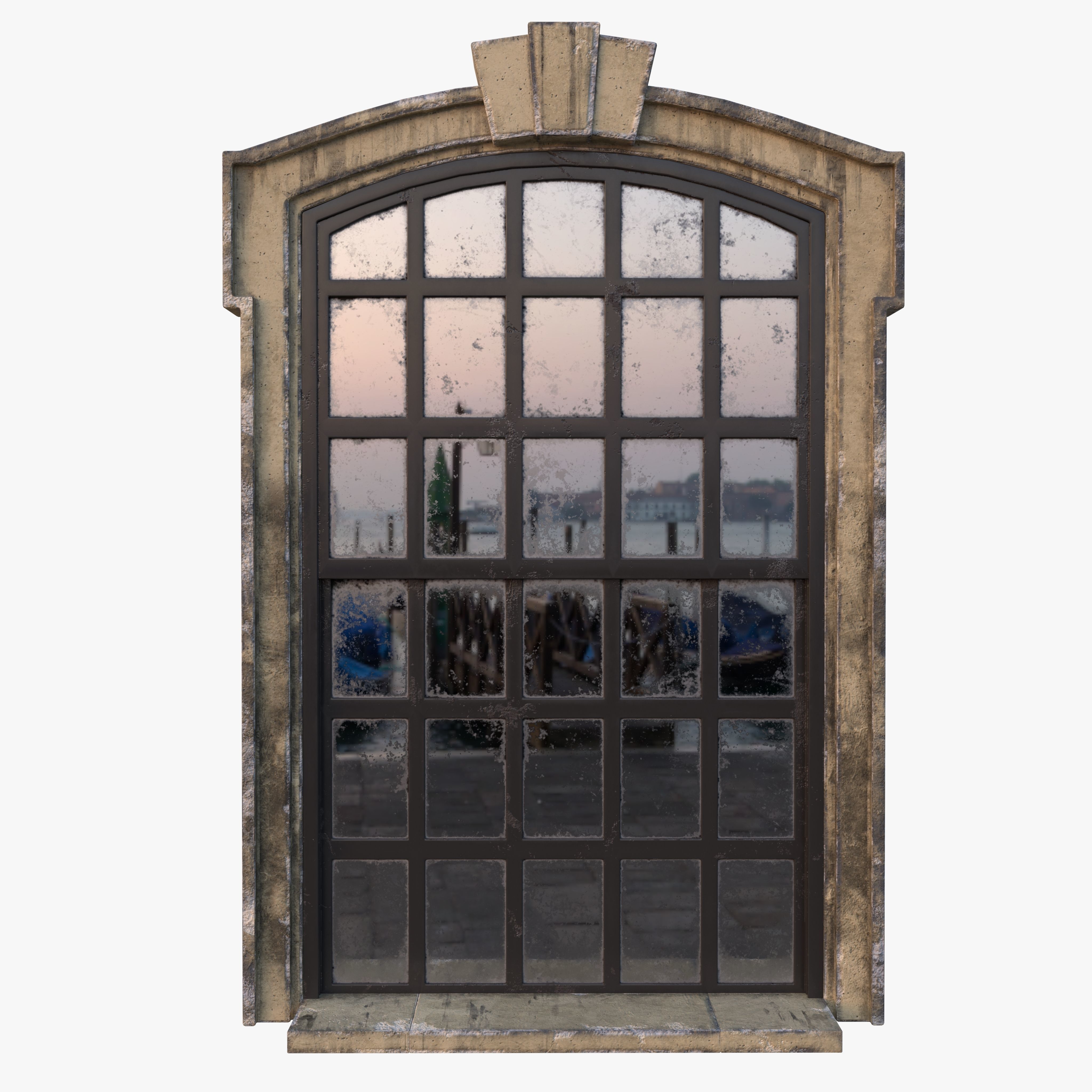 Cement Window 0005 Low-poly 3D model_8