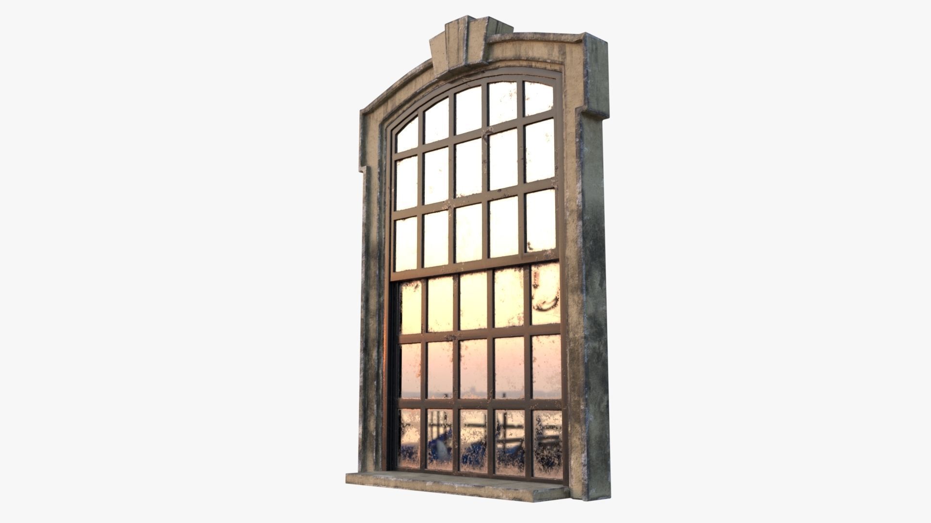 Cement Window 0005 Low-poly 3D model_1
