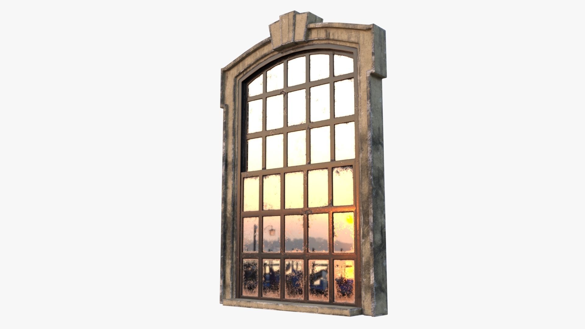 Cement Window 0005 Low-poly 3D model_13