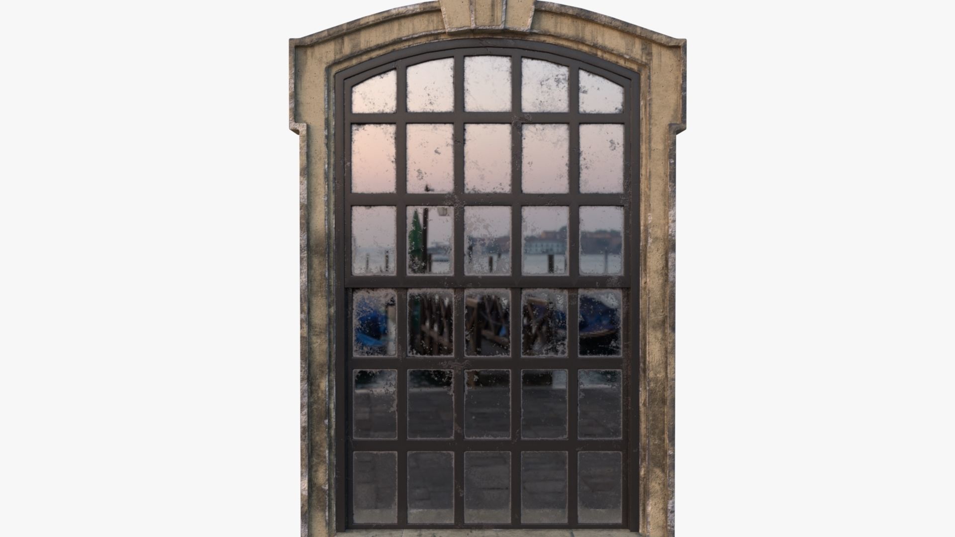 Cement Window 0005 Low-poly 3D model_2