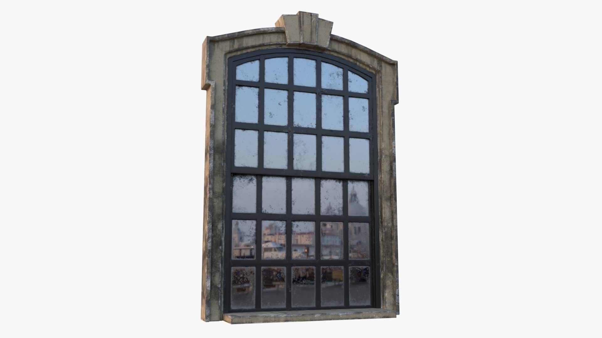Cement Window 0005 Low-poly 3D model_10