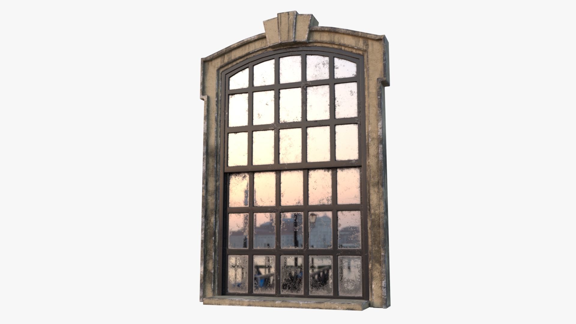 Cement Window 0005 Low-poly 3D model_9