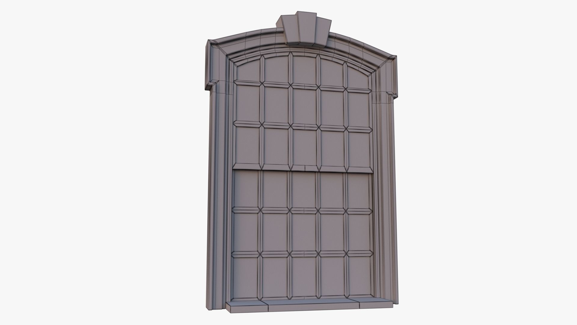 Cement Window 0005 Low-poly 3D model_26