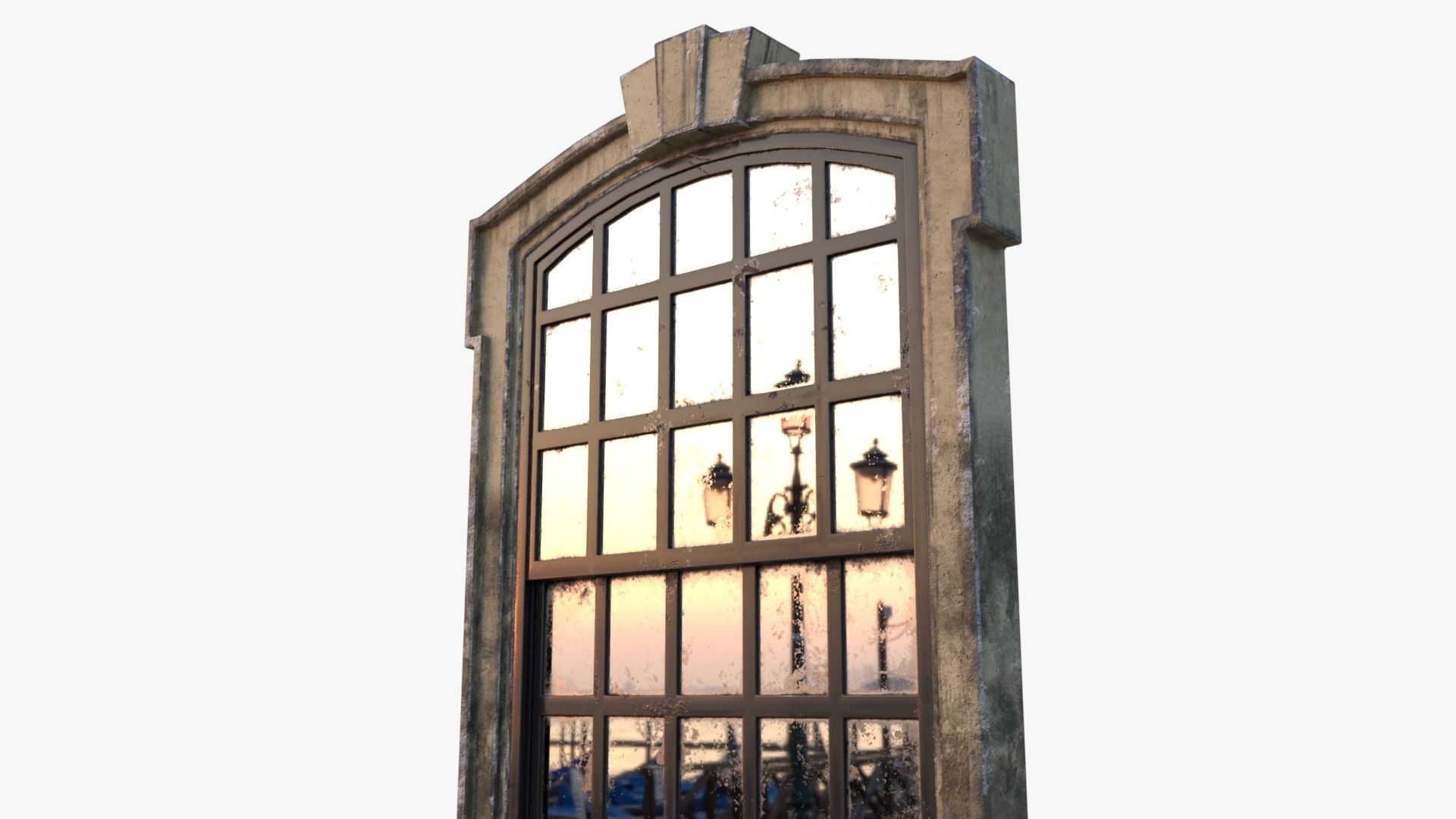 Cement Window 0005 Low-poly 3D model_6