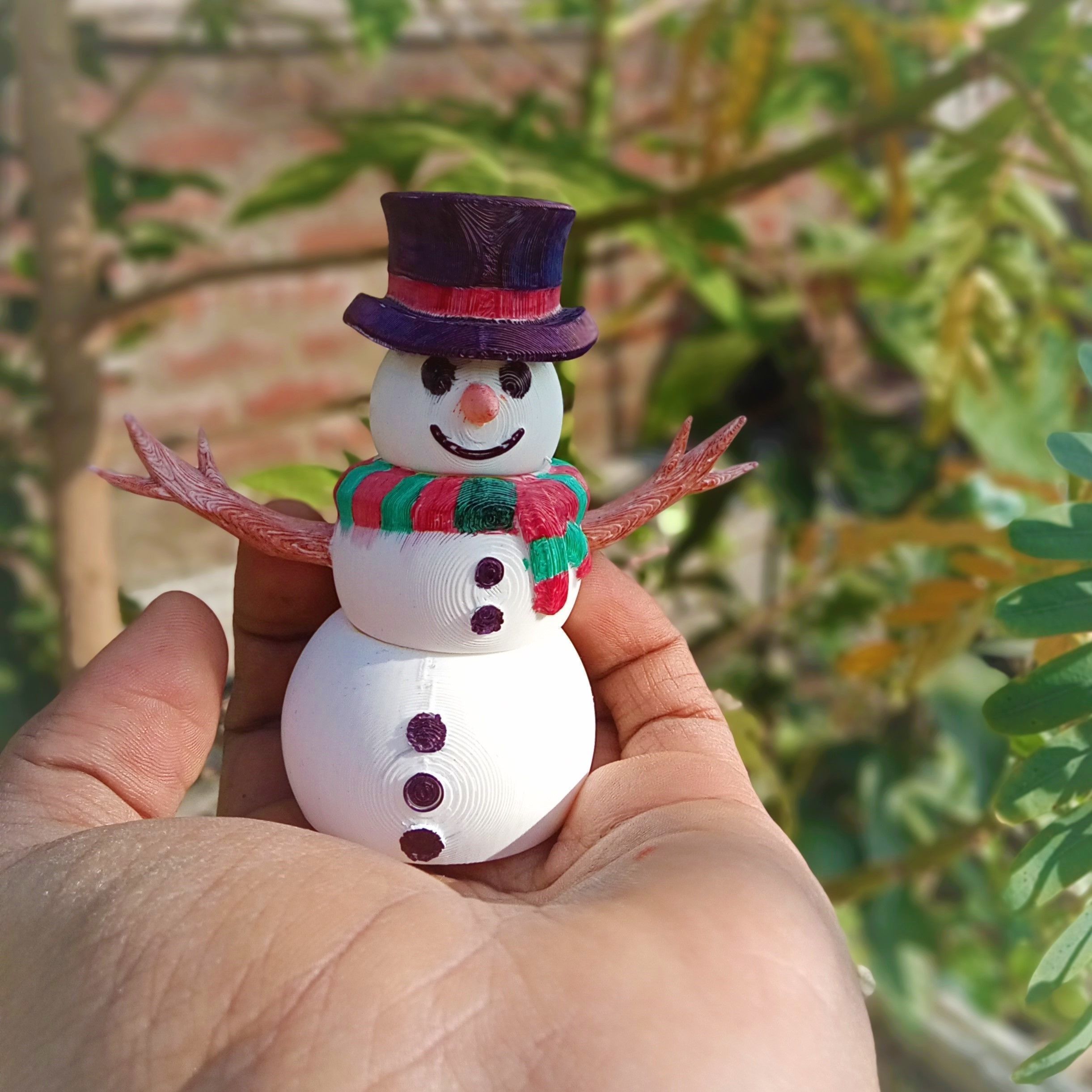 Flexi Snowman 3D print model_3