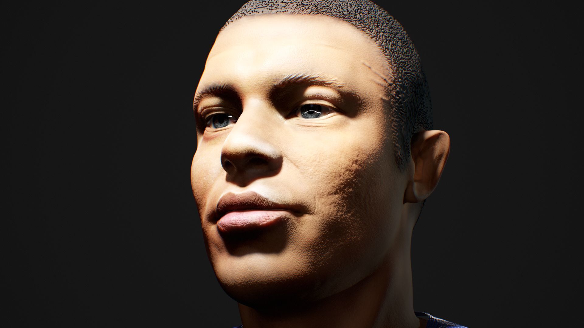 Kylian Mbappe Renderable Low-poly 3D model_3