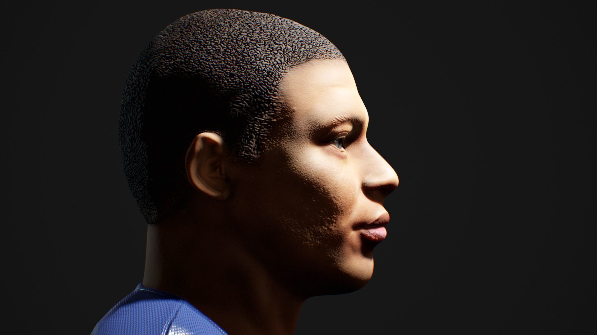 Kylian Mbappe Renderable Low-poly 3D model_1