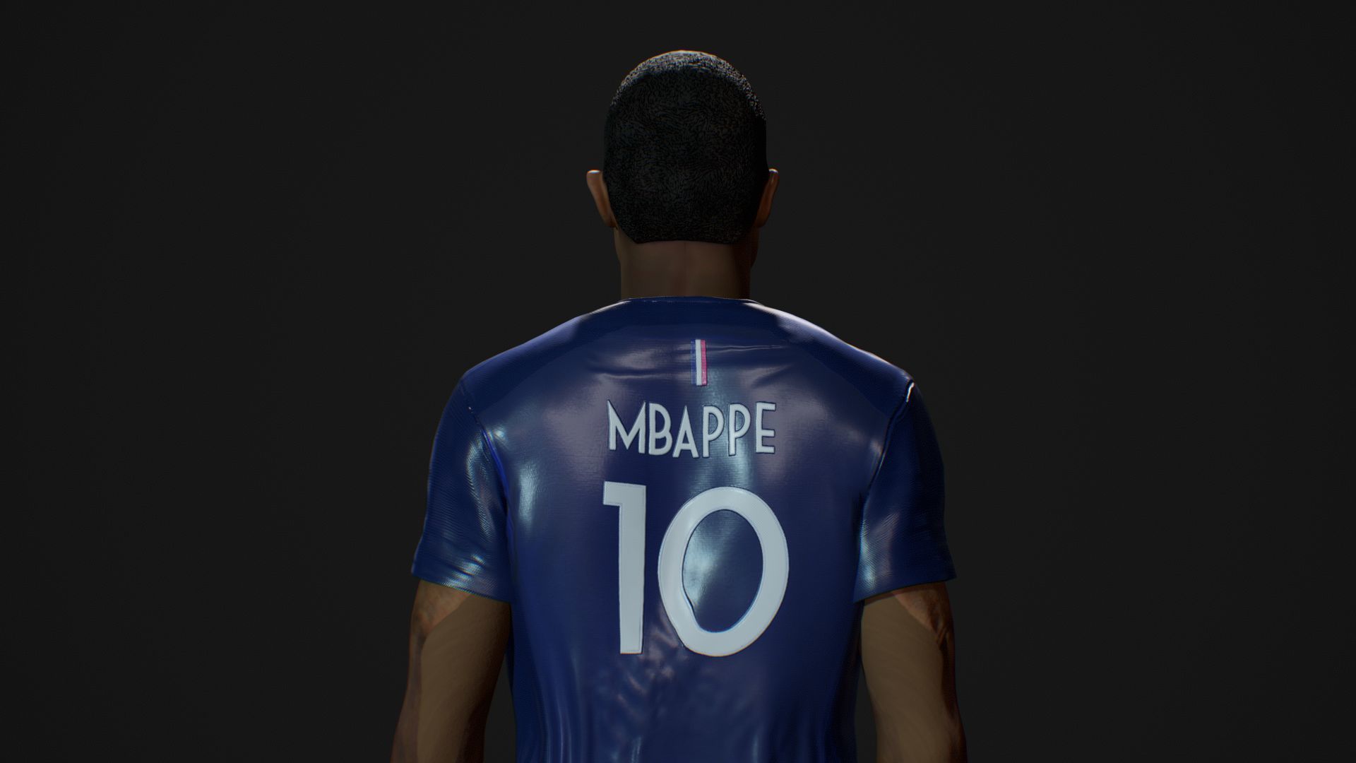 Kylian Mbappe Renderable Low-poly 3D model_9