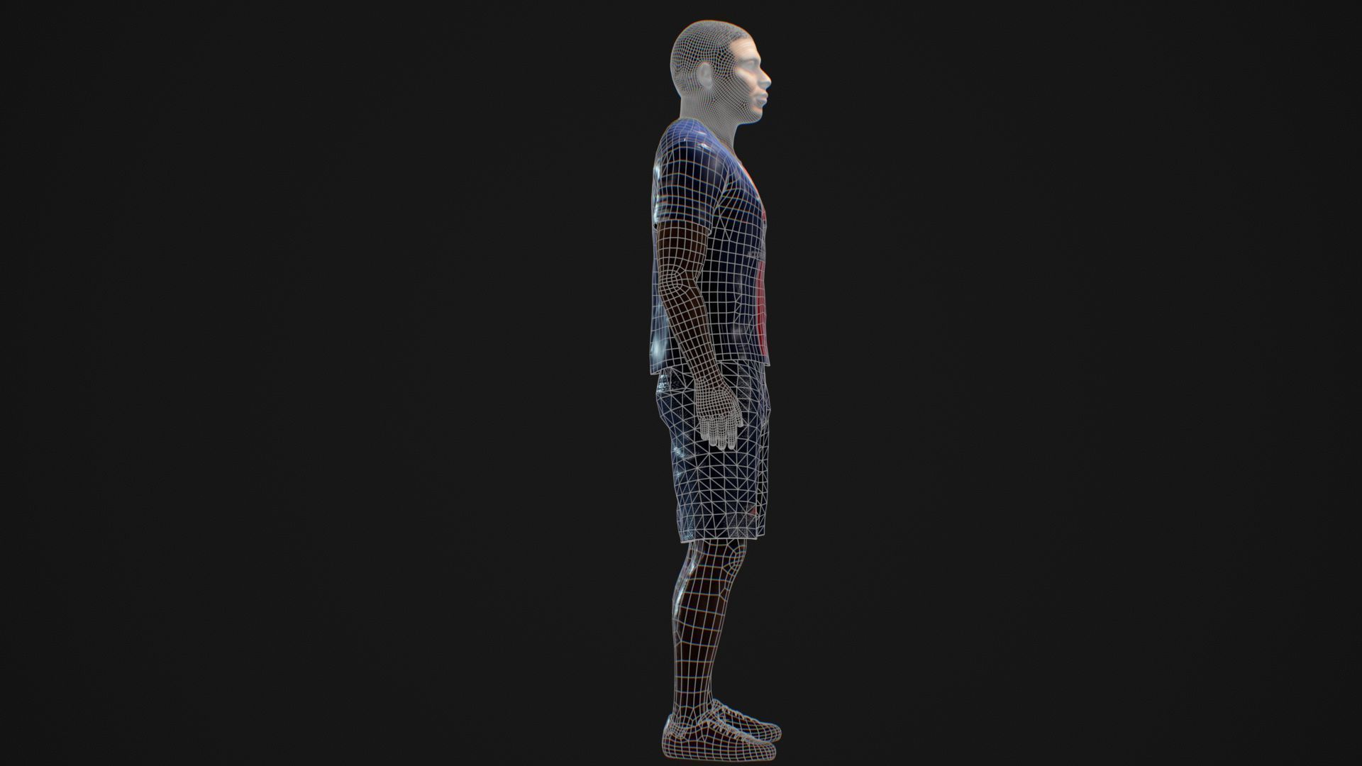 Kylian Mbappe Renderable Low-poly 3D model_16