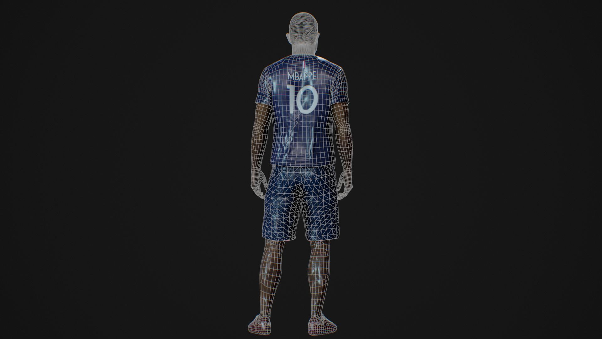 Kylian Mbappe Renderable Low-poly 3D model_15