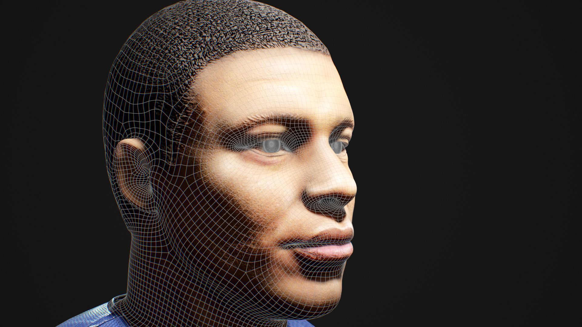 Kylian Mbappe Renderable Low-poly 3D model_12