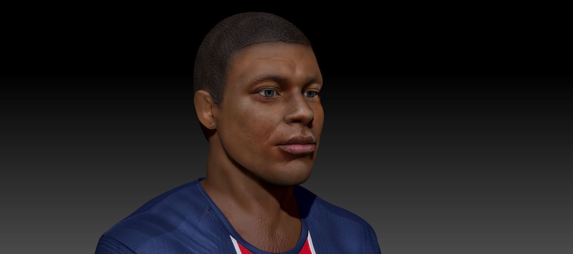 Kylian Mbappe Renderable Low-poly 3D model_11