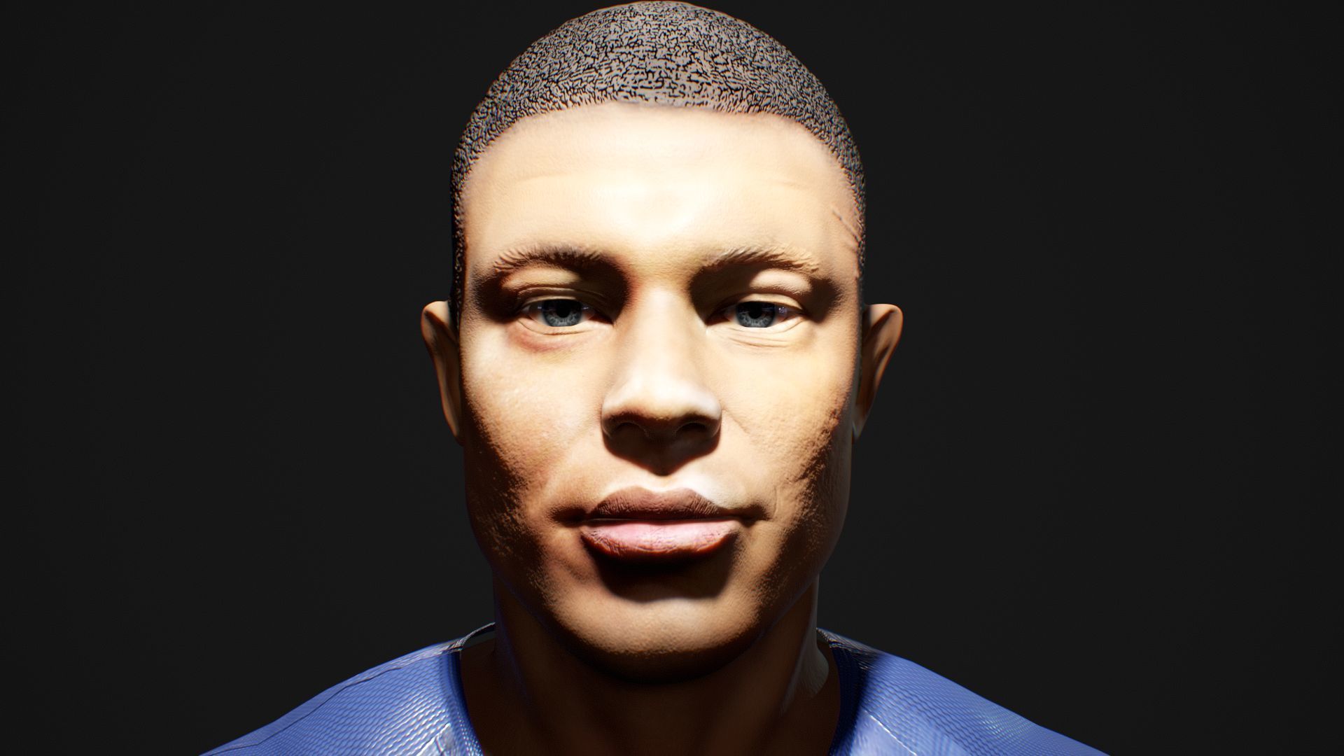 Kylian Mbappe Renderable Low-poly 3D model_5