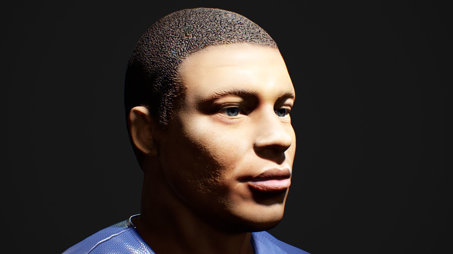 Kylian Mbappe Renderable Low-poly 3D model_7