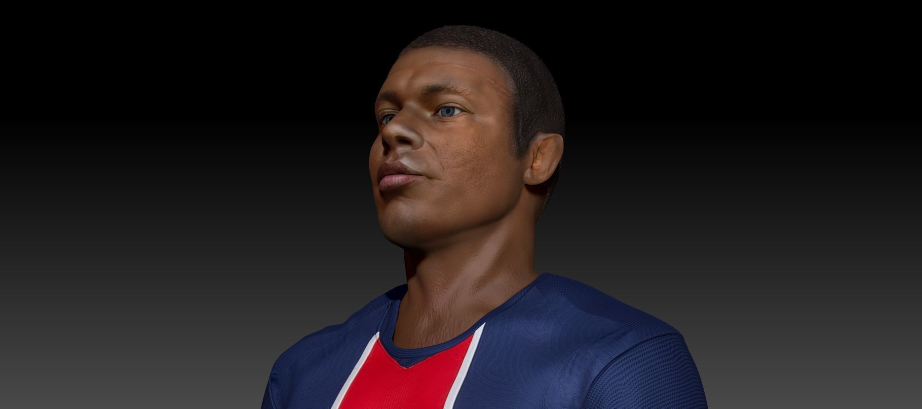 Kylian Mbappe Renderable Low-poly 3D model_10