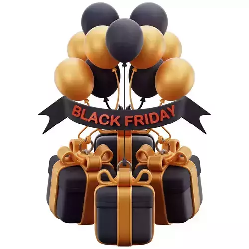 Balloon Black Friday Sale 3D Icon