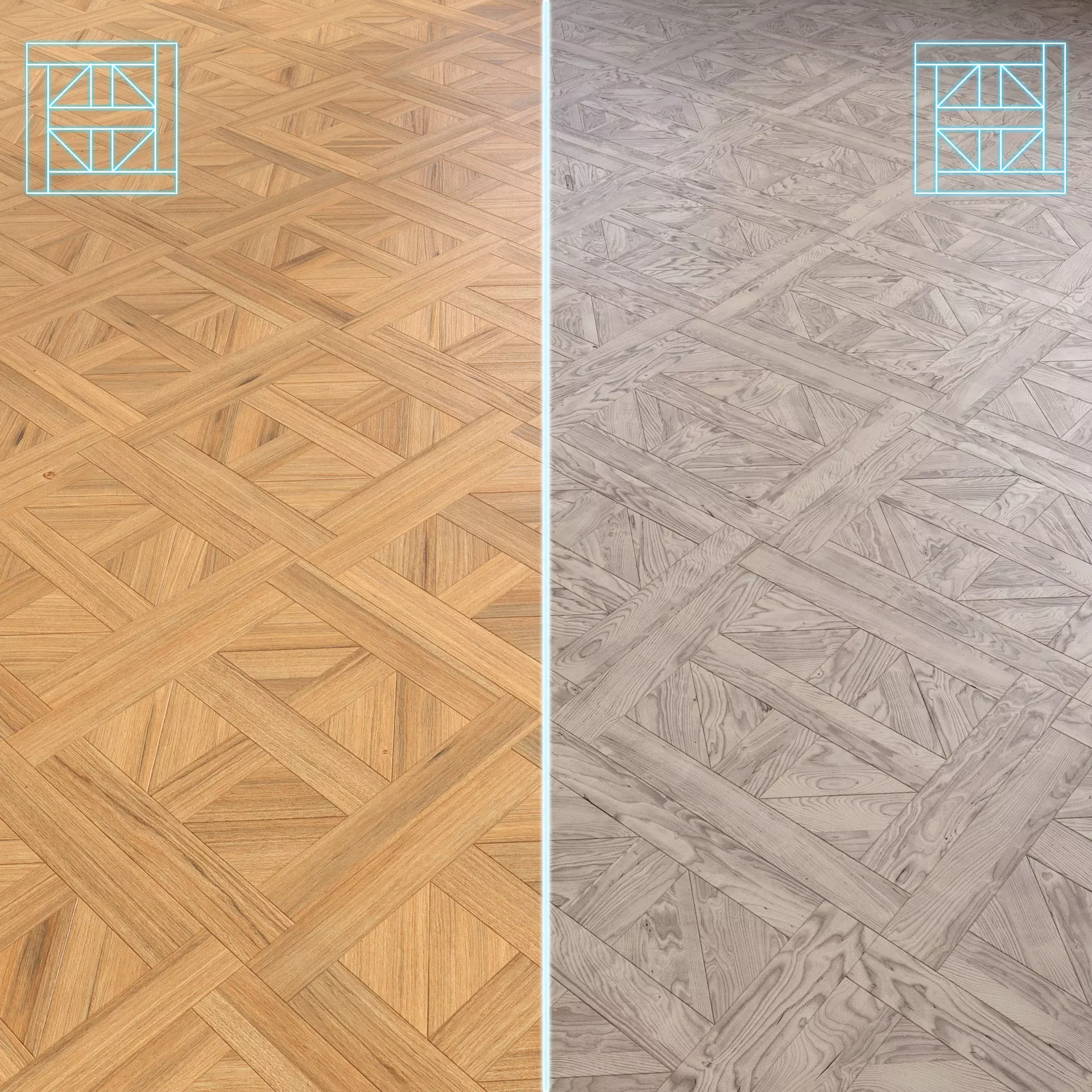 Parquet - Laminate - Wooden floor 2 in 1 Low-poly 3D model_0
