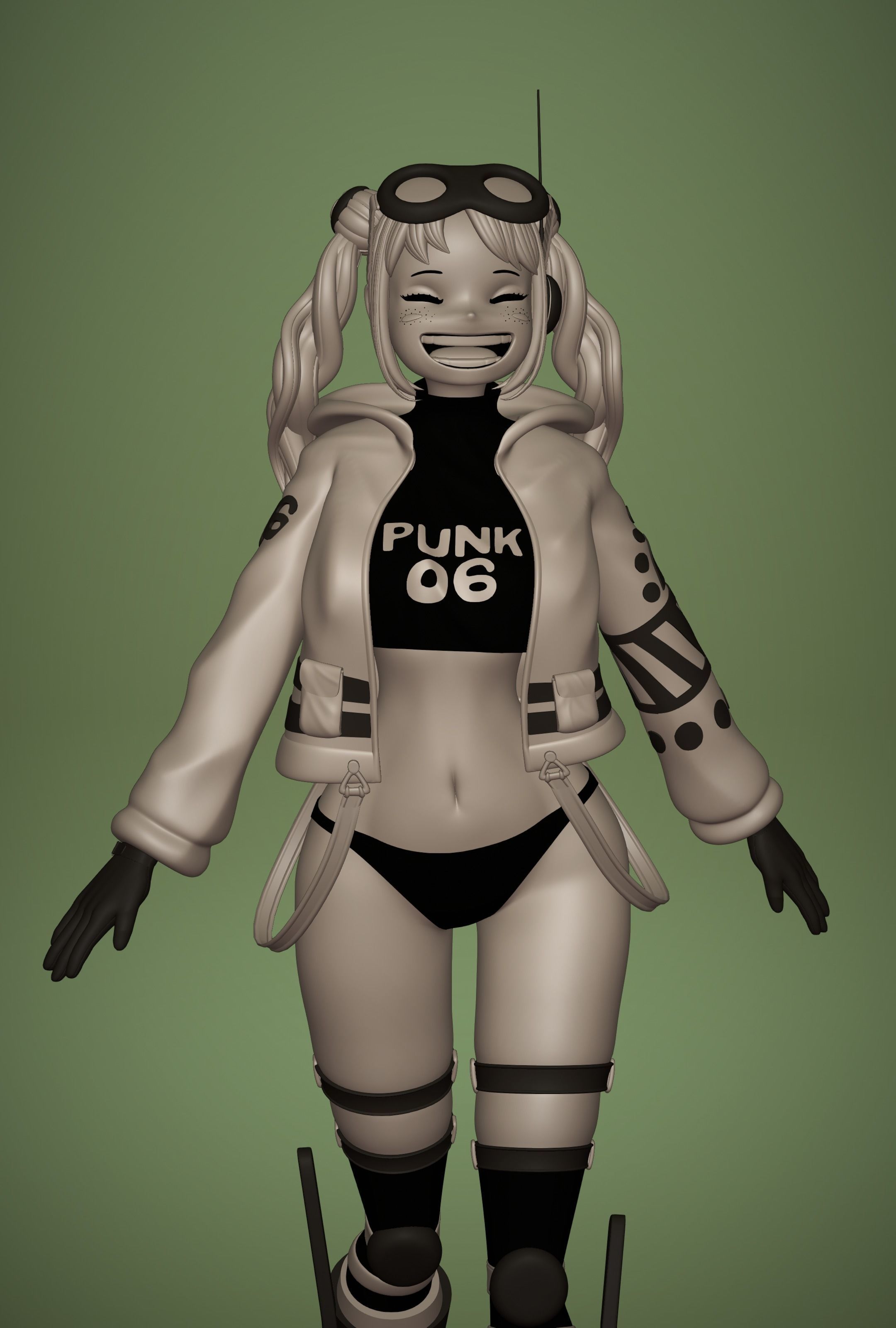 ONE PIECE VEGAPUNK YORK FIGURE SCULPT Low-poly 3D model_17